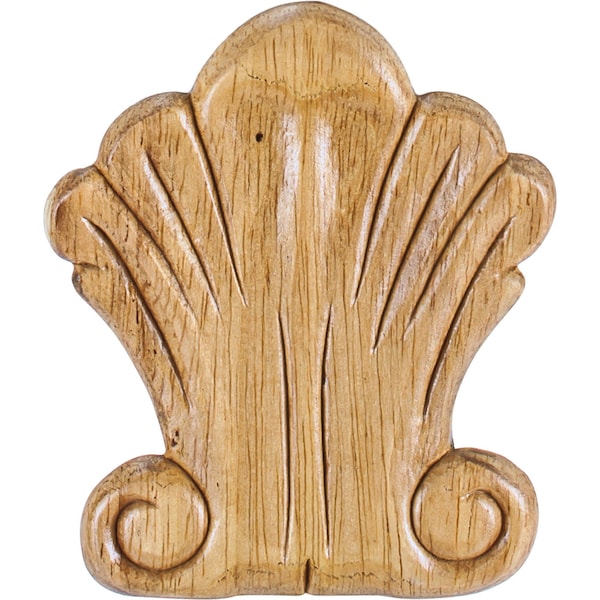 Hardware Resources 3-1/4 Wx5/16Dx3-3/4H Rubberwood Pressed Shell Applique - PAPL-09RW