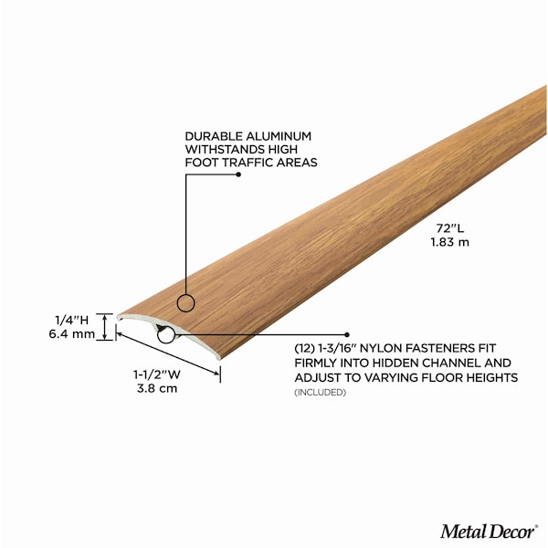 M-D Building Products Aluminum, Oak, 72 in L, 1.5 in W - 46145
