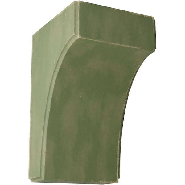 Ekena Millwork 3 1/2"W x 4"D x 6"H Clarksville Wood Vintage Decor Bracket, Restoration Green - BKTWD04X04X06CVGR