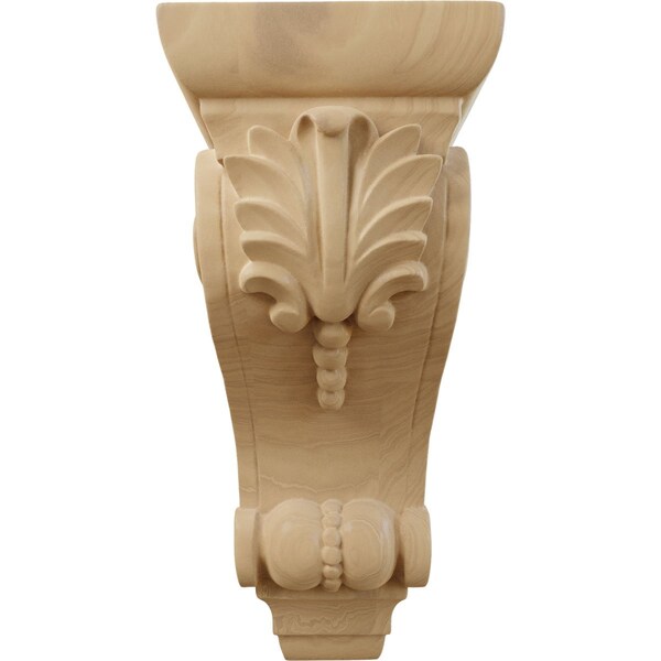Ekena Millwork 3 3/4"W x 4 3/8"D x 8 1/2"H Medium Fig Leaf Corbel, Cherry - COR03X04X08FICH