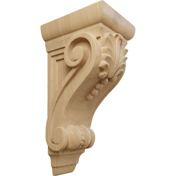 Ekena Millwork 3 3/4"W x 4 3/8"D x 8 1/2"H Medium Fig Leaf Corbel, Cherry - COR03X04X08FICH
