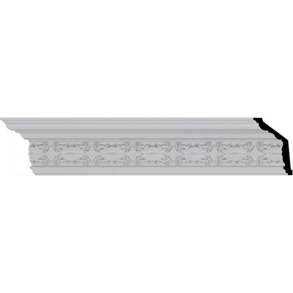 Ekena Millwork 5 1/8"H x 3 1/2"P x 6 1/8"F x 94 1/2"L, (3 3/4" Repeat), Iris Crown Moulding - MLD05X03X06IS