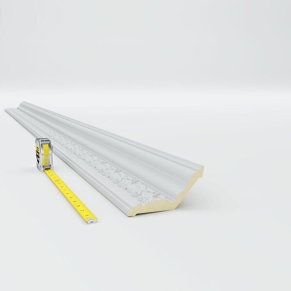 Ekena Millwork 5 1/8"H x 3 1/2"P x 6 1/8"F x 94 1/2"L, (3 3/4" Repeat), Iris Crown Moulding - MLD05X03X06IS