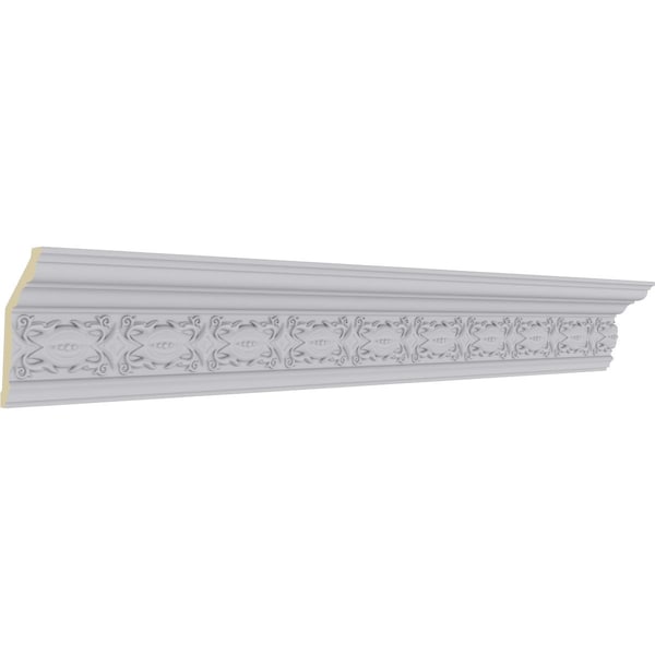 Ekena Millwork 5 1/8"H x 3 1/2"P x 6 1/8"F x 94 1/2"L, (3 3/4" Repeat), Iris Crown Moulding - MLD05X03X06IS