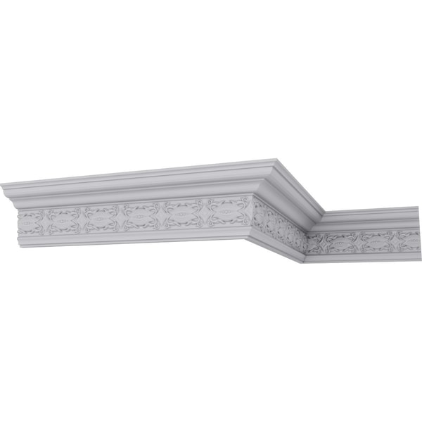 Ekena Millwork 5 1/8"H x 3 1/2"P x 6 1/8"F x 94 1/2"L, (3 3/4" Repeat), Iris Crown Moulding - MLD05X03X06IS