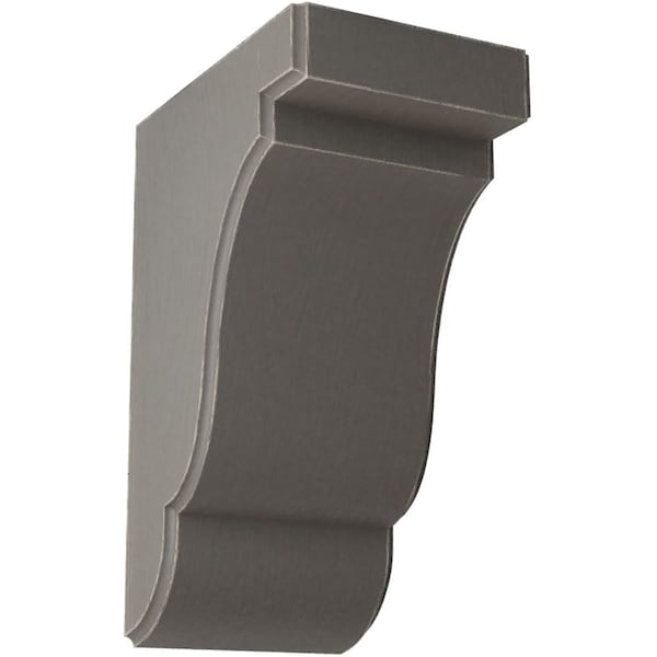 Ekena Millwork 3 1/2"W x 5"D x 7 1/2"H Bedford Wood Vintage Decor Bracket, Reclaimed Grey - BKTWD04X05X08BEGY