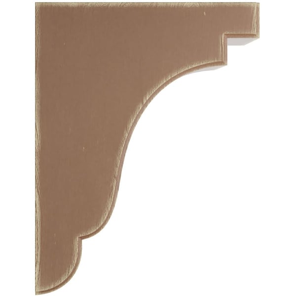 Ekena Millwork 3 1/2"W x 7 1/4"D x 9 1/2"H Bedford Wood Vintage Decor Bracket, Weathered Brown - BKTWD04X07X10BEBR