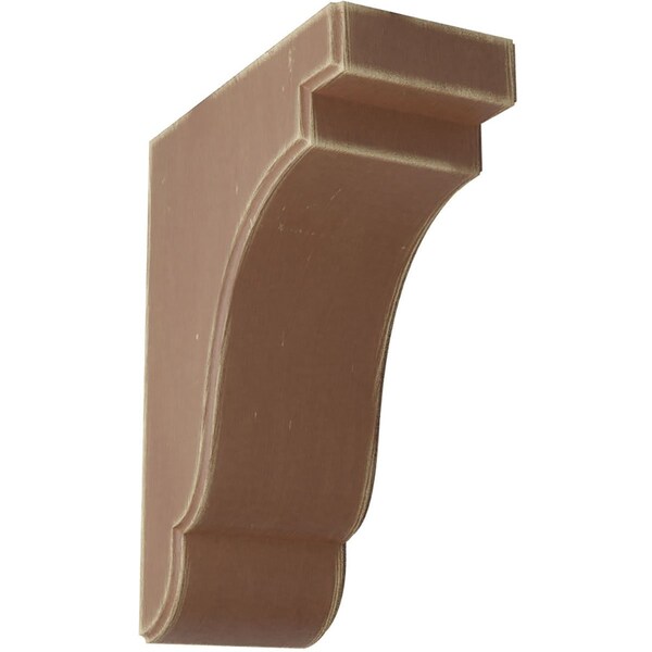Ekena Millwork 3 1/2"W x 7 1/4"D x 9 1/2"H Bedford Wood Vintage Decor Bracket, Weathered Brown - BKTWD04X07X10BEBR