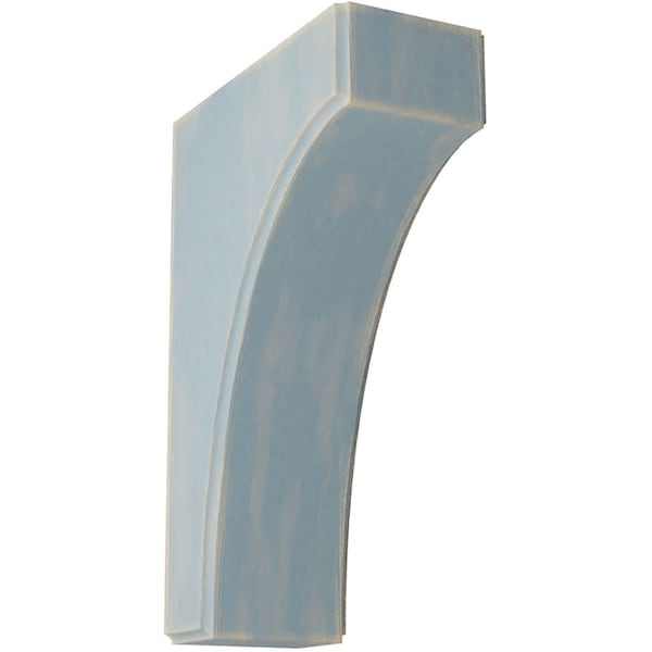 Ekena Millwork 3 1/2"W x 8"D x 12"H Clarksville Wood Vintage Decor Bracket, Driftwood Blue - BKTWD04X08X12CVBU