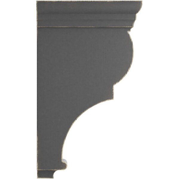 Ekena Millwork 3 1/2"W x 7 1/2"D x 14"H Extra Large Rojas Wood Vintage Decor Corbel, Black - CORWD03X07X14RJBL