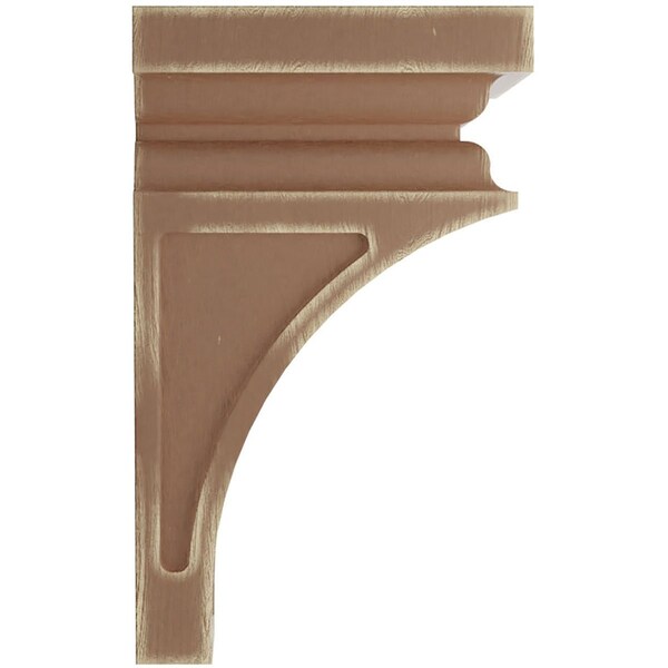 Ekena Millwork 4"W x 4 3/4"D x 8"H Small Nevio Wood Vintage Decor Corbel, Weathered Brown - CORWD04X04X08NEBR