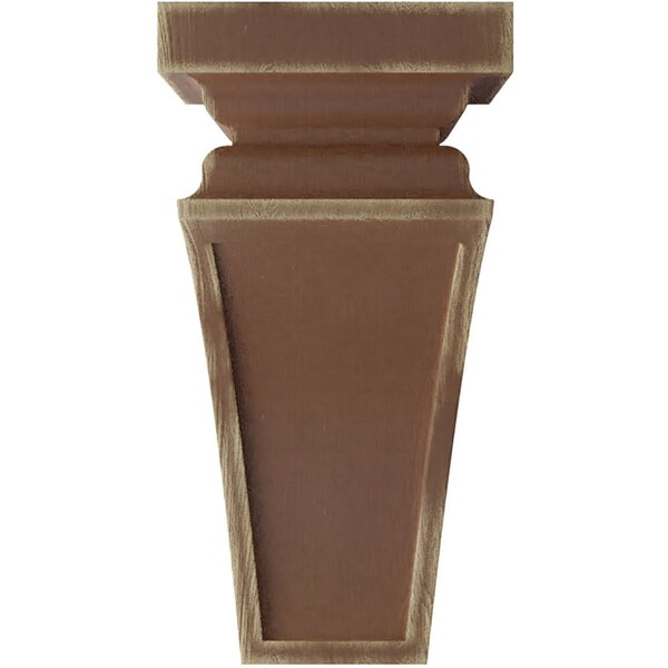 Ekena Millwork 4"W x 4 3/4"D x 8"H Small Nevio Wood Vintage Decor Corbel, Weathered Brown - CORWD04X04X08NEBR