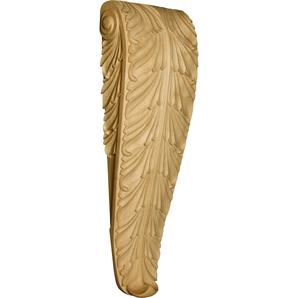 Osborne Wood Products 29 x 8 5/8 x 4 3/8 Narrow Acanthus Leaf Corbel in Hickory - 8780H