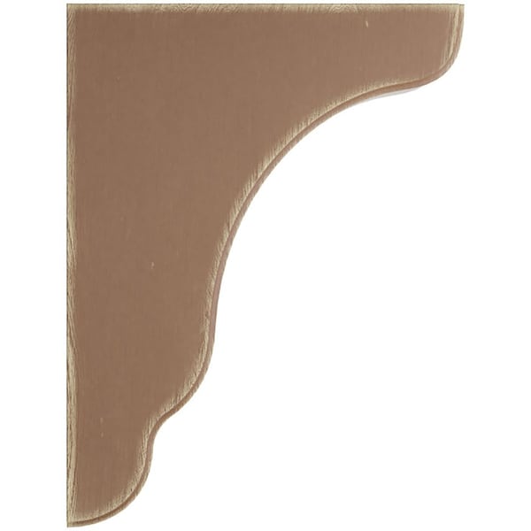 Ekena Millwork 1 3/4"W x 7 1/4"D x 9 1/2"H Plymouth Wood Vintage Decor Bracket, Weathered Brown - BKTWD02X07X10PLBR