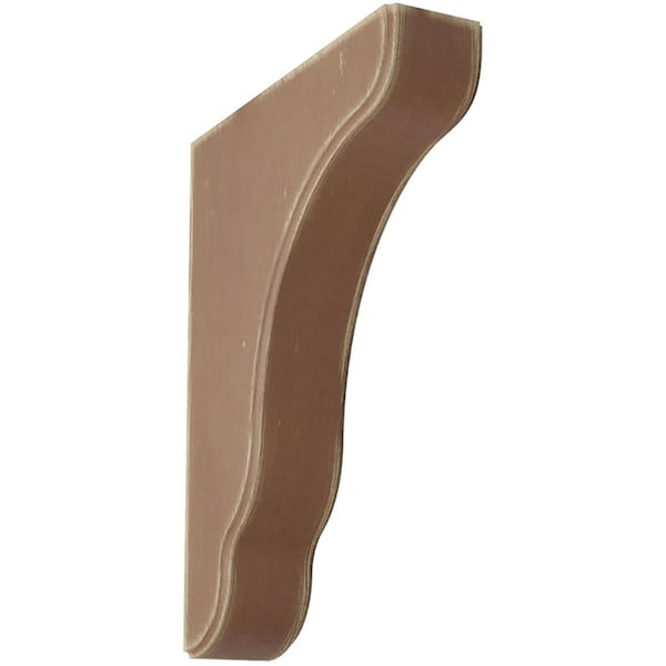 Ekena Millwork 1 3/4"W x 7 1/4"D x 9 1/2"H Plymouth Wood Vintage Decor Bracket, Weathered Brown - BKTWD02X07X10PLBR