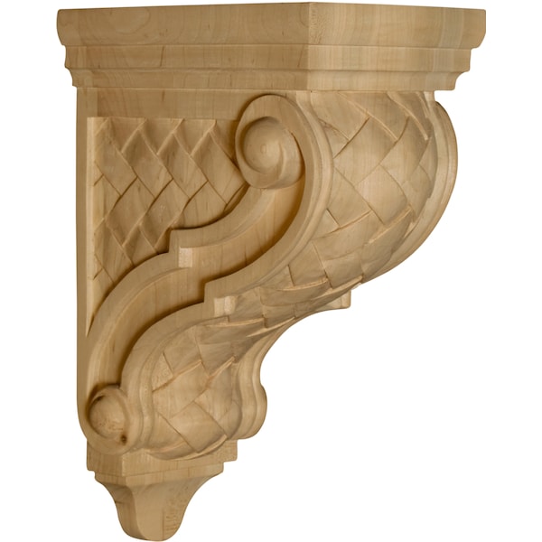 Osborne Wood Products 12 1/2 x 5 1/2 x 8 1/4 Verona Corbel with Basket Weave in Knotty Pine - 8086P