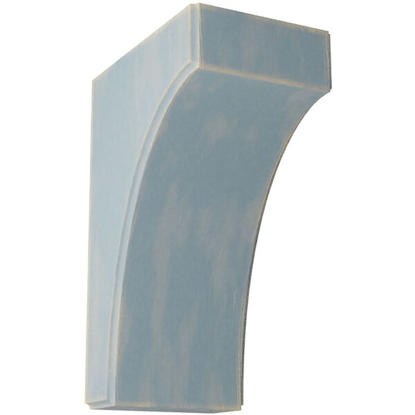 Ekena Millwork 5 1/4"W x 8"D x 12"H Clarksville Wood Vintage Decor Bracket, Driftwood Blue - BKTWD05X08X12CVBU