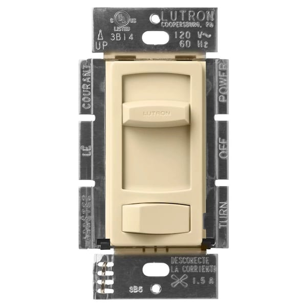 Lutron Fan Control, Slide, Rocker, 1.5Amp, Ivory - CTFSQ-F-IV