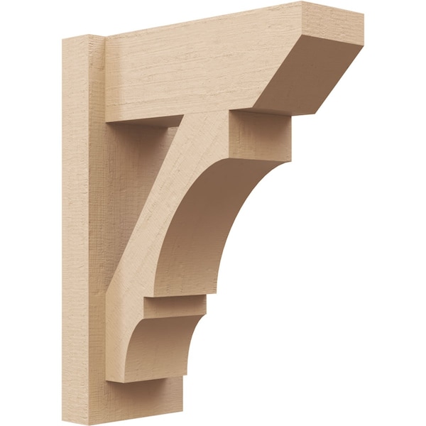 Ekena Millwork 6-in W x 14-in D x 18-in H Balboa Slat Rough Cedar Woodgrain TimberThane Outlooker, Primed Tan - OUTUR060X14X18BOA24RCPR