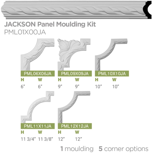 Ekena Millwork SAMPLE - 1 5/8"H x 3/4"P x 12"L Jackson French Ribbon Panel Moulding - SAMPLE-PML01X00JA