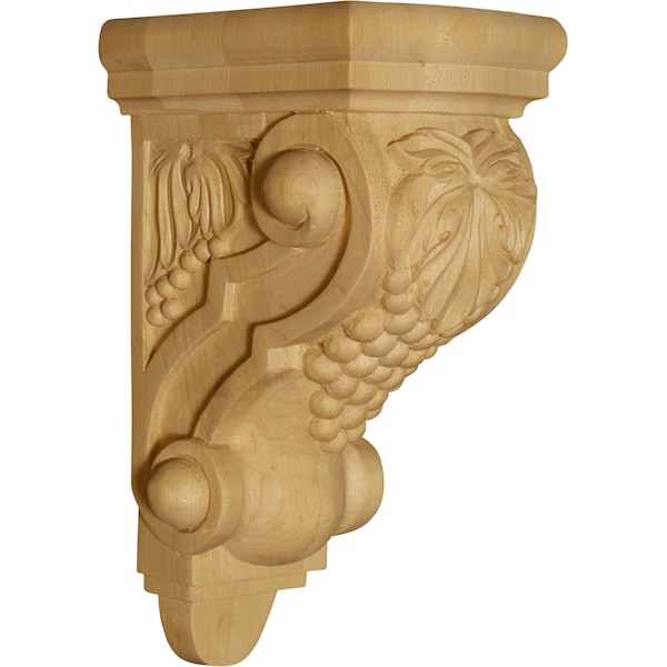 Osborne Wood Products 10 x 4 1/2 x 5 1/2 Milan Corbel with Grapes in Soft Maple - 8035M
