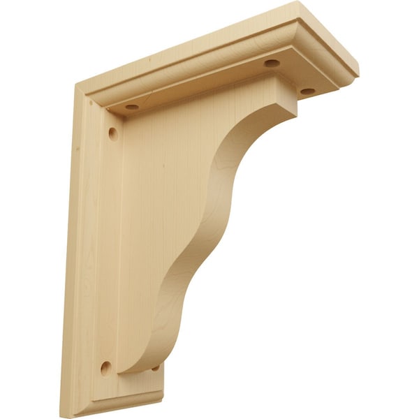 Ekena Millwork 3 1/2"W x 7"D x 9"H Hamilton Traditional Bracket, Alder - BKT03X07X09HAAL