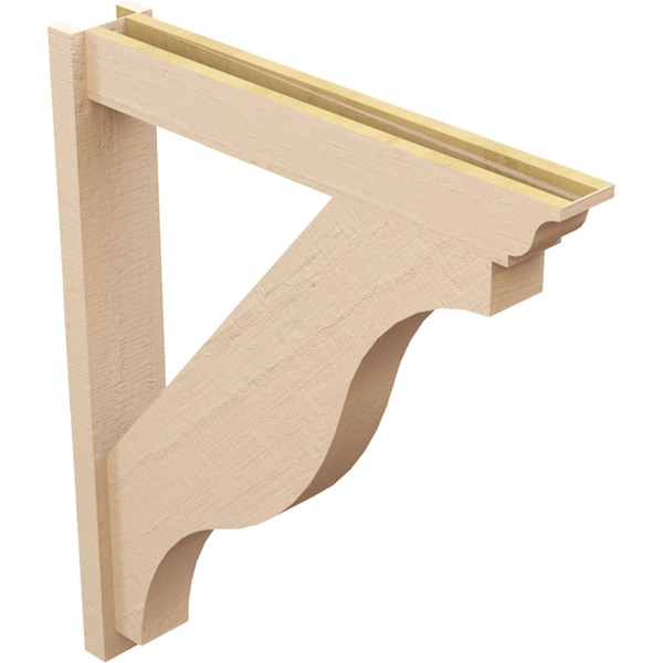 Ekena Millwork 6-in W x 36-in D x 42-in H Funston Trad Rough Cedar Woodgrain TimberThane Outlooker, Primed Tan - OUTUR060X36X42FST04RCPR