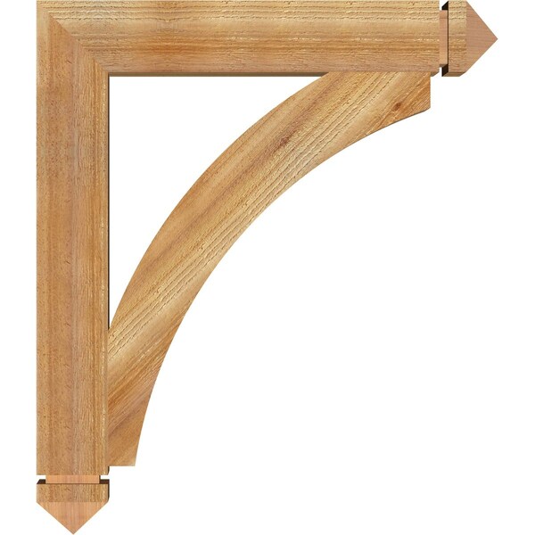 Ekena Millwork Thorton Arts & Crafts Rough Sawn Bracket, Western Red Cedar, 4"W x 26"D x 30"H - BKT04X26X30THR03RWR