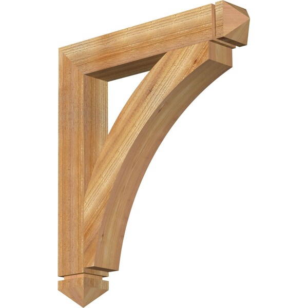 Ekena Millwork Thorton Arts & Crafts Rough Sawn Bracket, Western Red Cedar, 4"W x 26"D x 30"H - BKT04X26X30THR03RWR