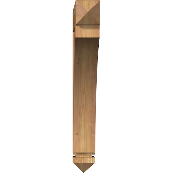 Ekena Millwork Thorton Arts & Crafts Rough Sawn Bracket, Western Red Cedar, 4"W x 26"D x 30"H - BKT04X26X30THR03RWR