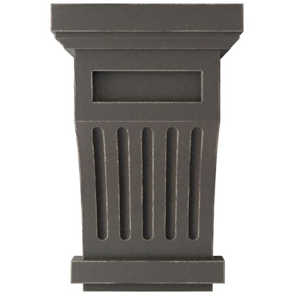 Ekena Millwork 4 1/4"W x 4 1/4"D x 7"H Fluted Wood Vintage Decor Corbel, Reclaimed Grey - CORWD04X04X07FLGY