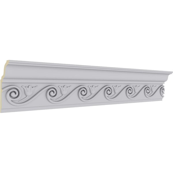 Ekena Millwork 6 1/4"H x 2 3/4"P x 7"F x 94 1/2"L, (5 3/8" Repeat), Floral Crown Moulding - MLD06X02X07FL