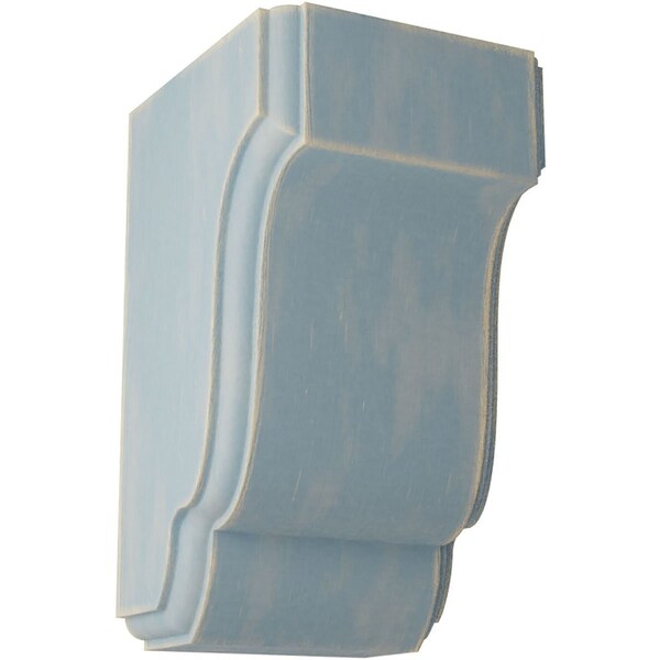 Ekena Millwork 2 1/2"W x 2 3/4"D x 4 1/2"H Capistrano Mission Wood Vintage Decor Corbel, Driftwood Blue - CORWD02X02X04CPBU