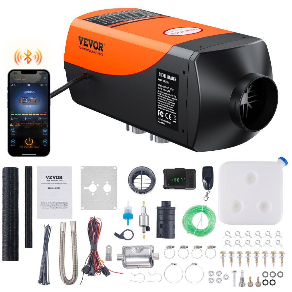 VEVOR Diesel Air Heater 12V 2KW Bluetooth App LCD Display for Car Bus RV Indoors - ZCJRQFT12V2KWF2BYV9
