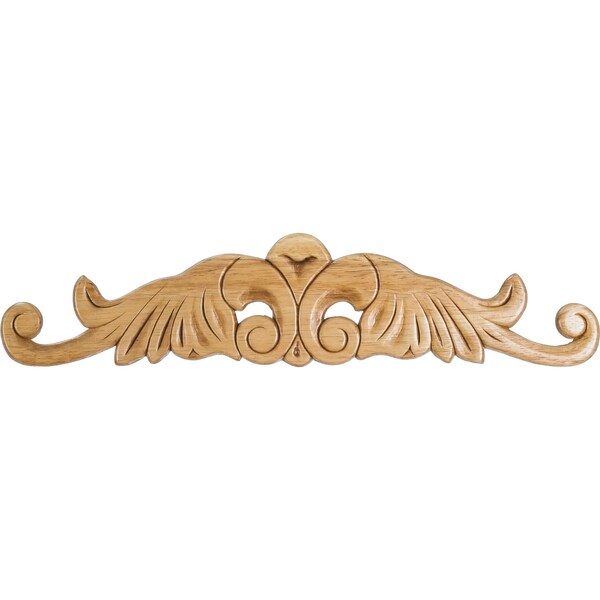 Hardware Resources 20-1/4" Wx5/16"Dx4-1/2"H Pressed Rubberwood Art Nouveau Onlay - PONL-04-20RW