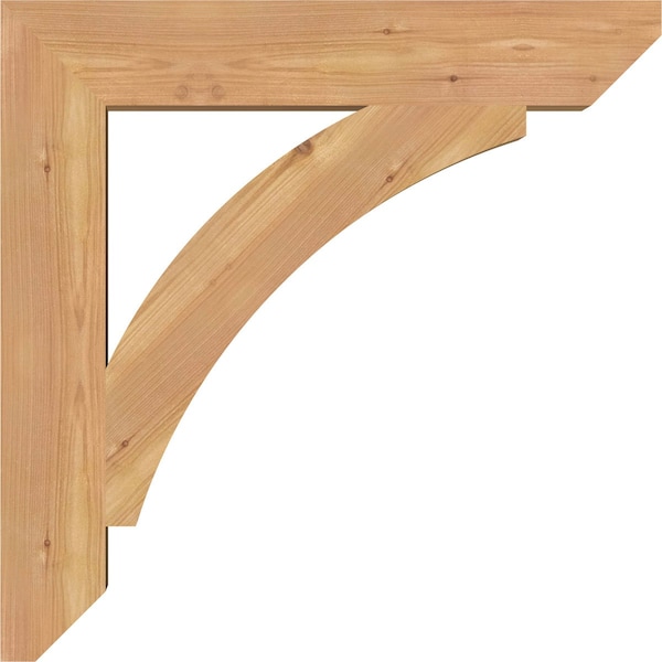 Ekena Millwork Thorton Slat Smooth Bracket, Western Red Cedar, 3 1/2"W x 22"D x 22"H - BKT04X22X22THR06SWR