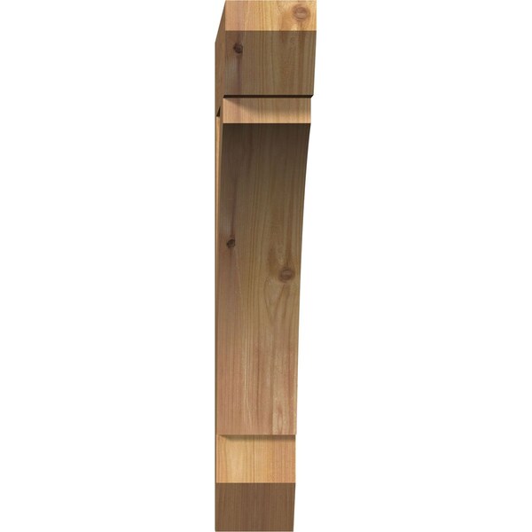 Ekena Millwork Thorton Slat Smooth Bracket, Western Red Cedar, 3 1/2"W x 22"D x 22"H - BKT04X22X22THR06SWR