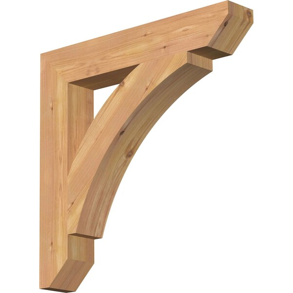 Ekena Millwork Thorton Slat Smooth Bracket, Western Red Cedar, 3 1/2"W x 22"D x 22"H - BKT04X22X22THR06SWR