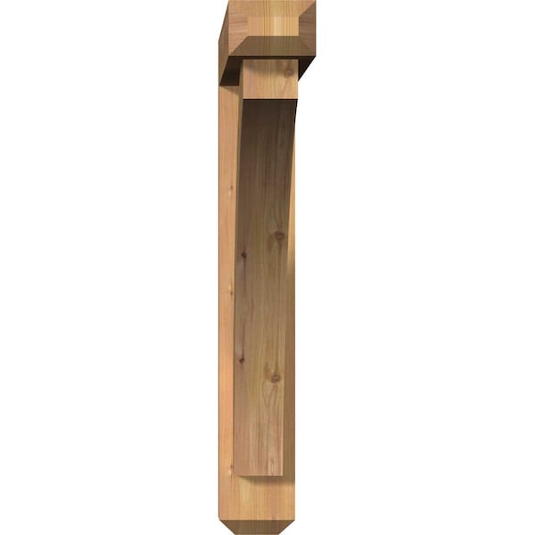 Ekena Millwork Thorton Craftsman Smooth Bracket w/ Offset Brace, Western Red Cedar, 5 1/2"W x 36"D x 36"H - BKT0604X36X36THR04SWR