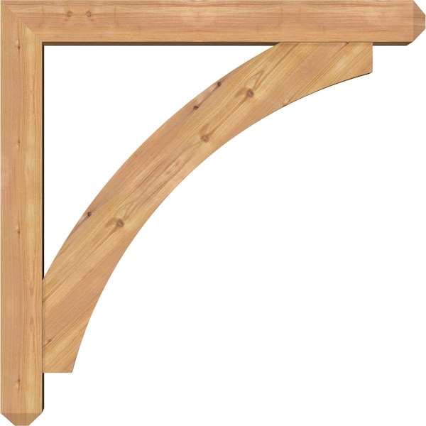 Ekena Millwork Thorton Craftsman Smooth Bracket w/ Offset Brace, Western Red Cedar, 5 1/2"W x 36"D x 36"H - BKT0604X36X36THR04SWR