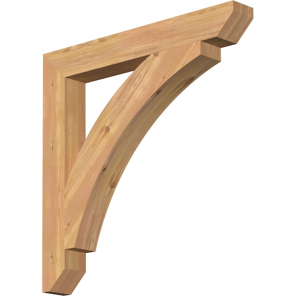 Ekena Millwork Thorton Slat Smooth Bracket, Western Red Cedar, 3 1/2"W x 28"D x 28"H - BKT04X28X28THR06SWR