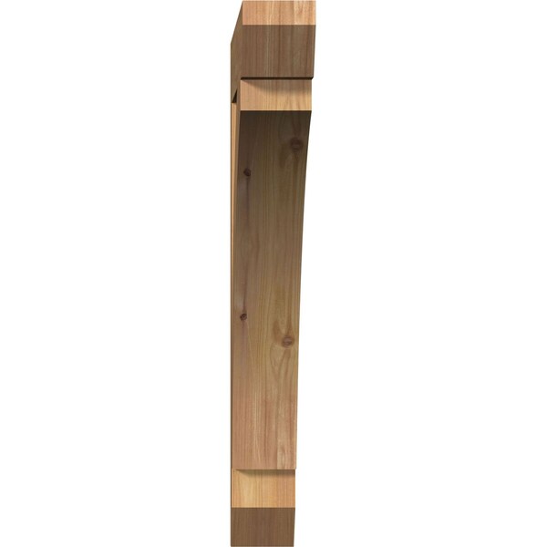 Ekena Millwork Thorton Slat Smooth Bracket, Western Red Cedar, 3 1/2"W x 28"D x 28"H - BKT04X28X28THR06SWR