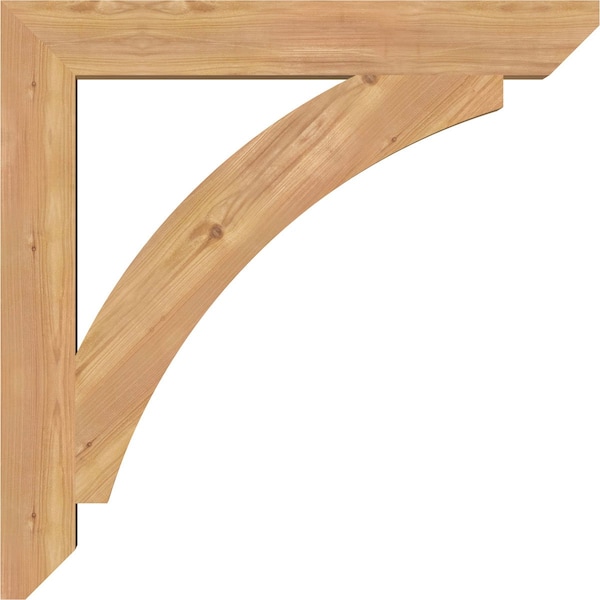 Ekena Millwork Thorton Slat Smooth Bracket, Western Red Cedar, 3 1/2"W x 28"D x 28"H - BKT04X28X28THR06SWR