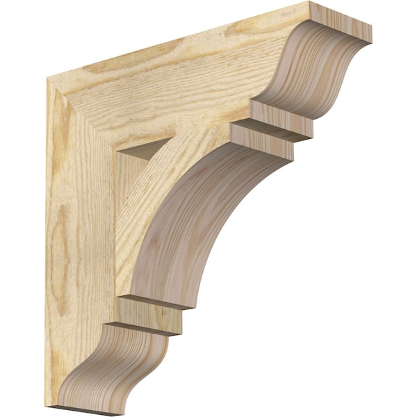 Ekena Millwork Thorton Traditional Rough Sawn Bracket, Douglas Fir, 4"W x 14"D x 14"H - BKT04X14X14THR01RDF