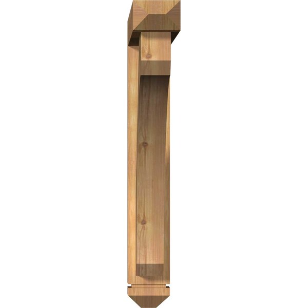 Ekena Millwork Legacy Arts and Crafts Smooth Bracket w/ Offset Brace, Western Red Cedar, 5 1/2"W x 34"D x 38"H - BKT0604X34X38LEC03SWR