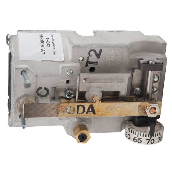 Johnson Controls Pneumatic Thermostat, Dual Temperature, Heating and Cooling, 2 Pipe, Horizontal, 5/32 in Barb - T-4054-2