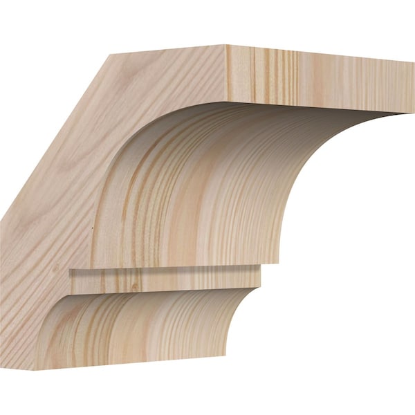 Ekena Millwork 5 1/2"W x 6"D x 6"H Balboa Smooth Knee Brace, Douglas Fir - BRC06X06X06BOA00SDF