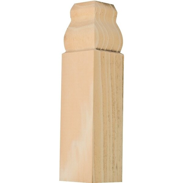 Waddell Trim Block Moulding, 6-1/2 in L, 1-1/8 in W, 1-1/8 in Thick, Pine Wood - IBTB52