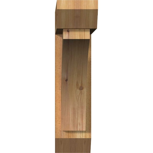 Ekena Millwork Thorton Slat Rough Sawn Bracket w/ Offset Brace, Western Red Cedar, 6"W x 24"D x 24"H - BKT0604X24X24THR06RWR