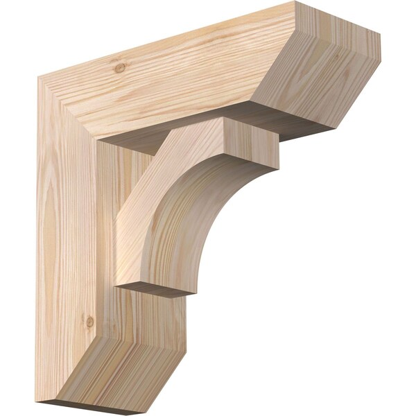 Ekena Millwork Westlake Slat Smooth Bracket w/ Offset Brace, Douglas Fir, 5 1/2"W x 14"D x 14"H - BKT0604X14X14WTL06SDF